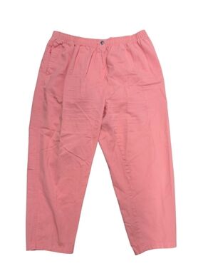 Vintage Woman Within Size 22W Pink Elastic Waist Straight-Leg Pants